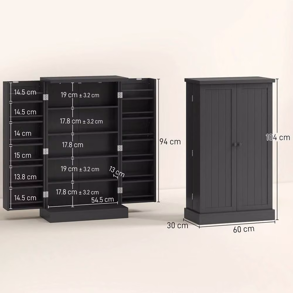 Havendro Modern Black Matt Kitchen Cupboard with 5 Tiers and 12 Spice Racks, H: 104.0 cm x W: 60.0 cm – 2