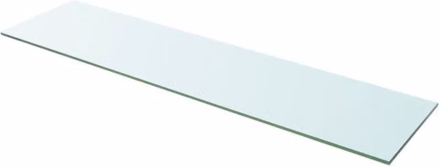 Berkfield Home Clear Glass Shelf Panel, W: 100 cm, D: 25 cm