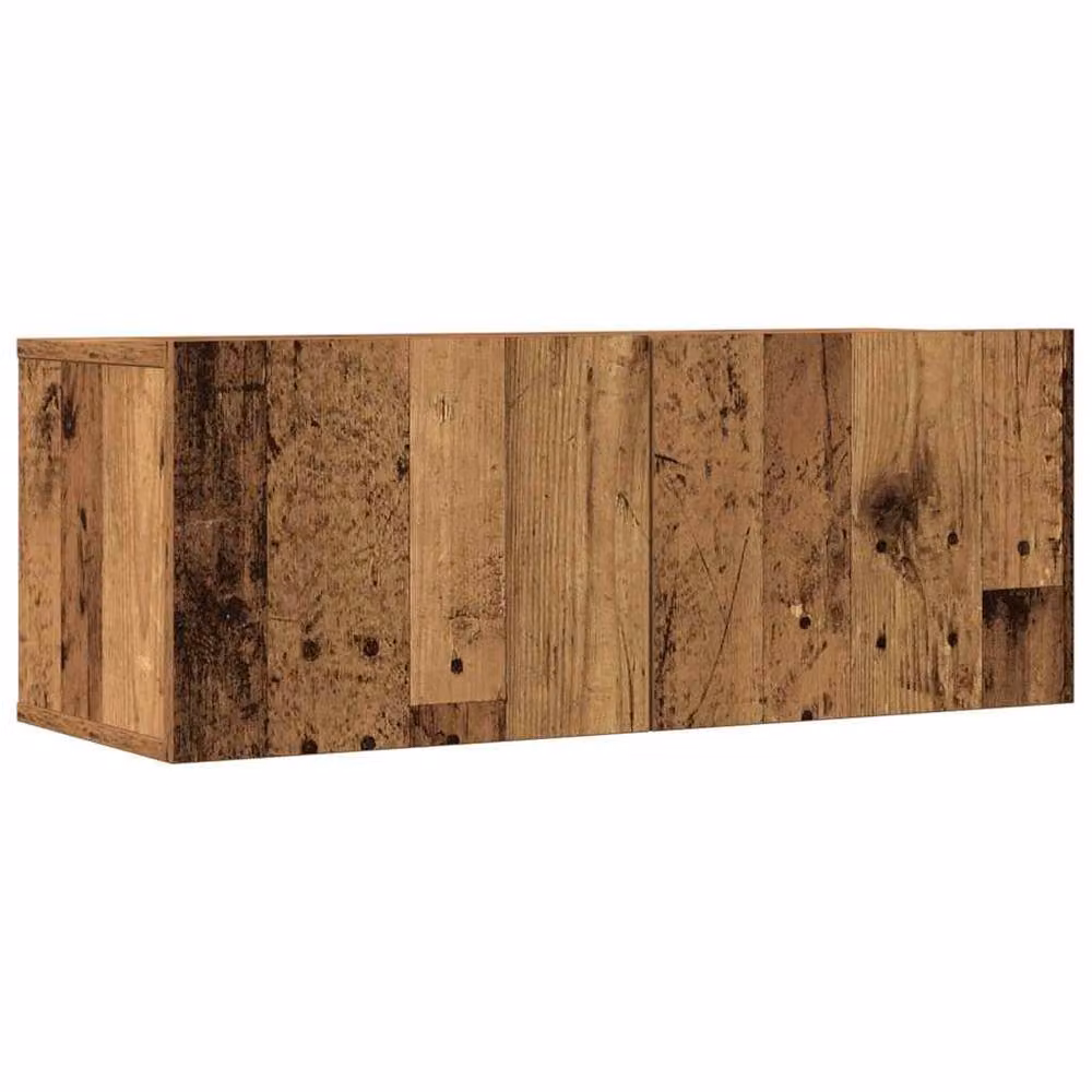 Berkfield Home Classic 4 Piece Wall-Mounted TV Cabinet Set in Brown and Multicolour Engineered Wood – 3