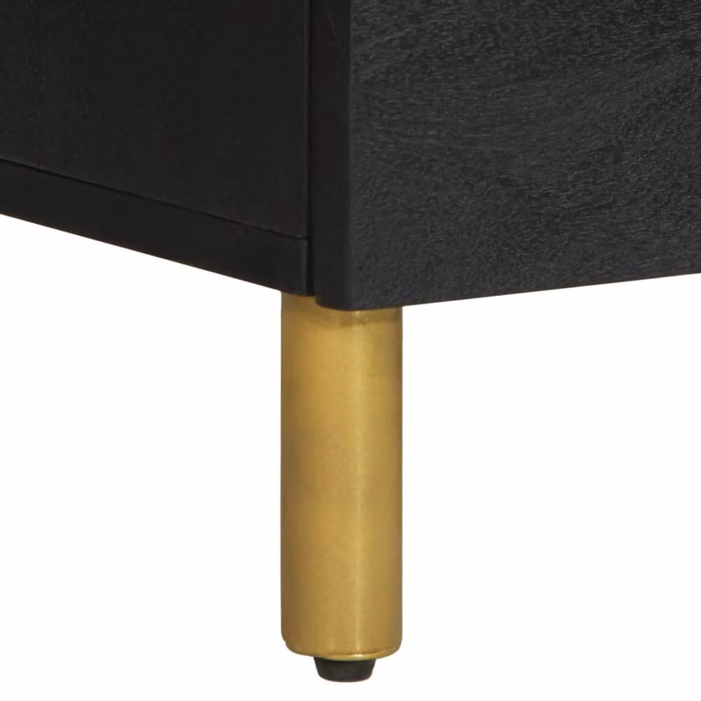 Berkfield Home Set of 2 Modern Black Sideboards in Engineered Wood, W/D/H: 60 x 33 x 75 cm – 5