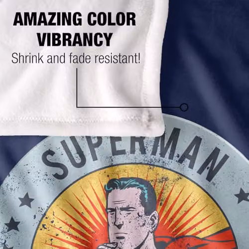 Warner Bros. Superman Heroic Posing Club Silky Touch Super Soft Fleece Throw Blanket, Multicolour, W: 91.44 cm, L: 147 cm – 3
