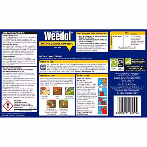 Weedol Path Weed Killer Liquid Concentrate, 6 Tubes, Treats 60m2 Garden Paths and Patios – 3