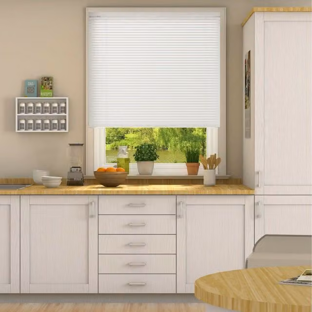 New Edge Blinds White PVC Venetian Blind with 25mm Slats, W: 55 cm, H: 152 cm