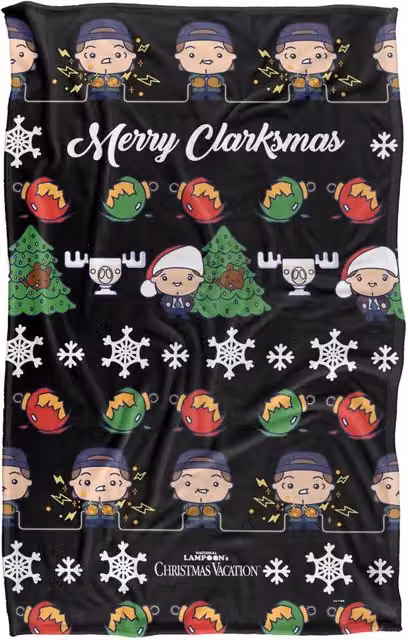 Warner Bros. Christmas Vacation Merry Clarkmas Super Soft Fleece Throw Blanket, Multicolour, W: 91 cm, D: 147 cm – 5
