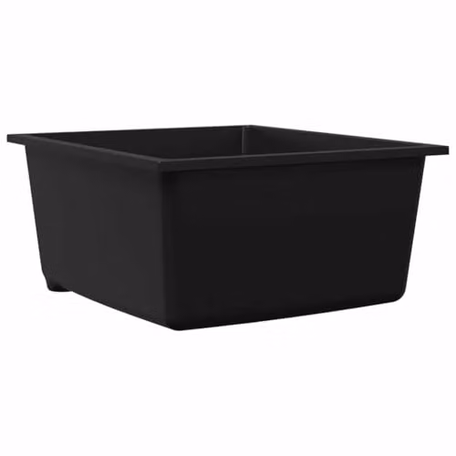 vidaXL Modern Rectangular Granite Kitchen Sink in Black, W/D/H: 38 x 44 x 20 cm – 1