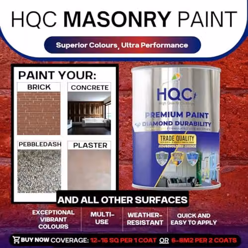 HQC Paints Mould Resistant Matt Masonry Dispersion Paint, Beige, 5 l – 2