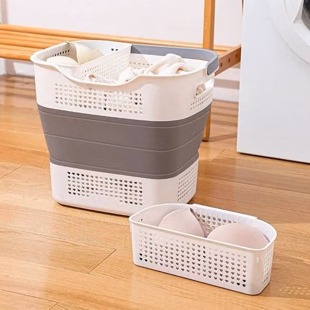 EONLION 43L Collapsible Laundry Basket in White