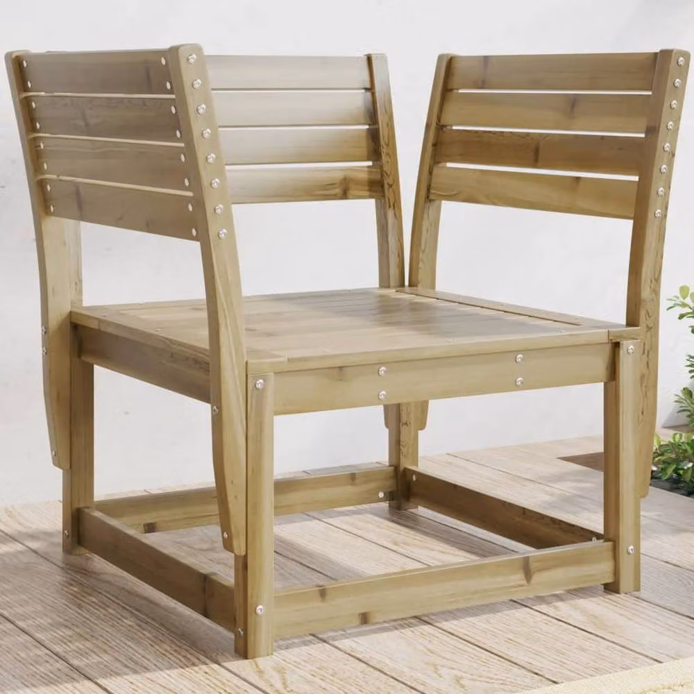 Berkfield Home Rustic Brown Impregnated Pine Wood Garden Chair – 2