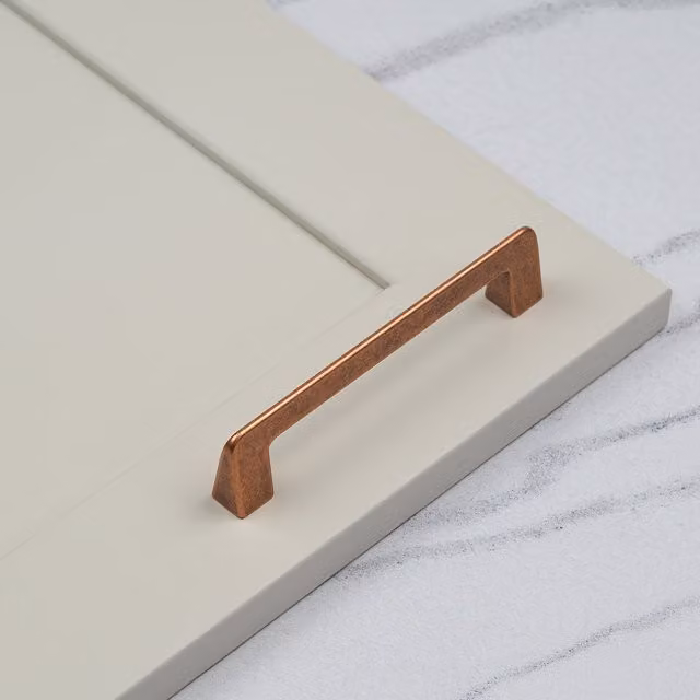 Soft Tapered End D-Bar Handle in Matt Antique Copper Zinc, 142mm