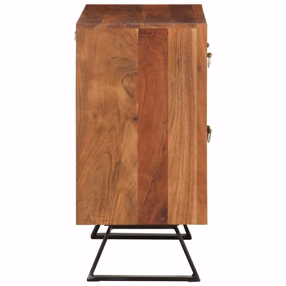 Berkfield Home Acacia Wood Drawer Cabinet in Honey Brown, W/D/H: 70 x 35 x 70 cm – 2