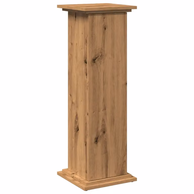 Berkfield Home Artisan Oak Display Stand with Storage in Brown, W/D/H: 31 x 30 x 90 cm