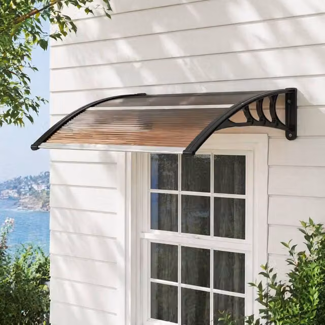 STILVORA Door Canopy with UV Cover in Brown