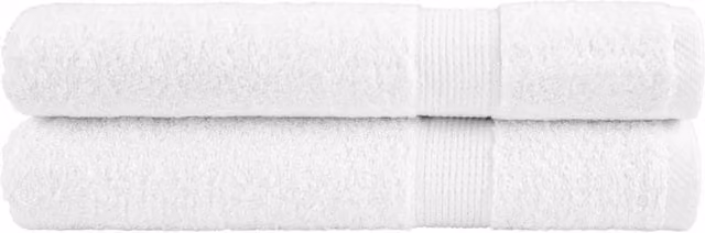 Berkfield Home SOLUND Premium Cotton Sauna Towels, 2 Pack, White, W: 80 cm, L: 200 cm, 600gsm