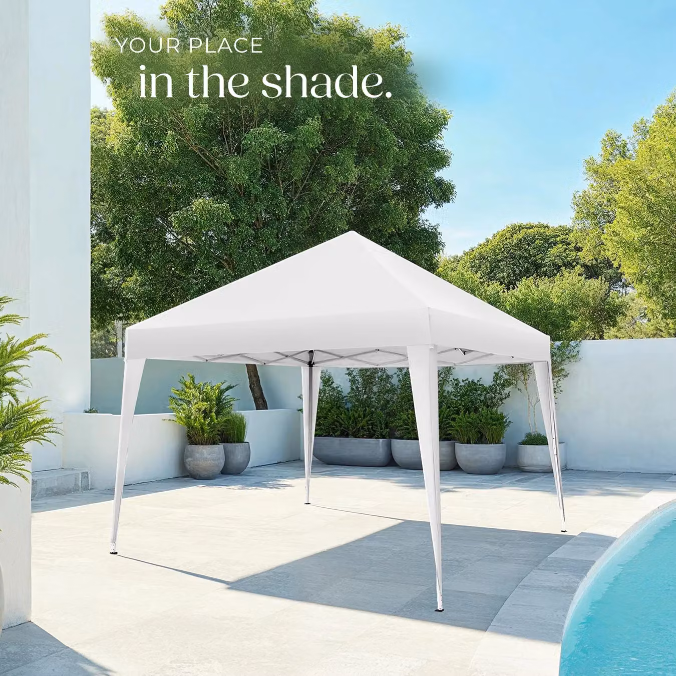 tectake Gazebo Linosa White, W/D/H: 300 x 300 x 255 cm – 7