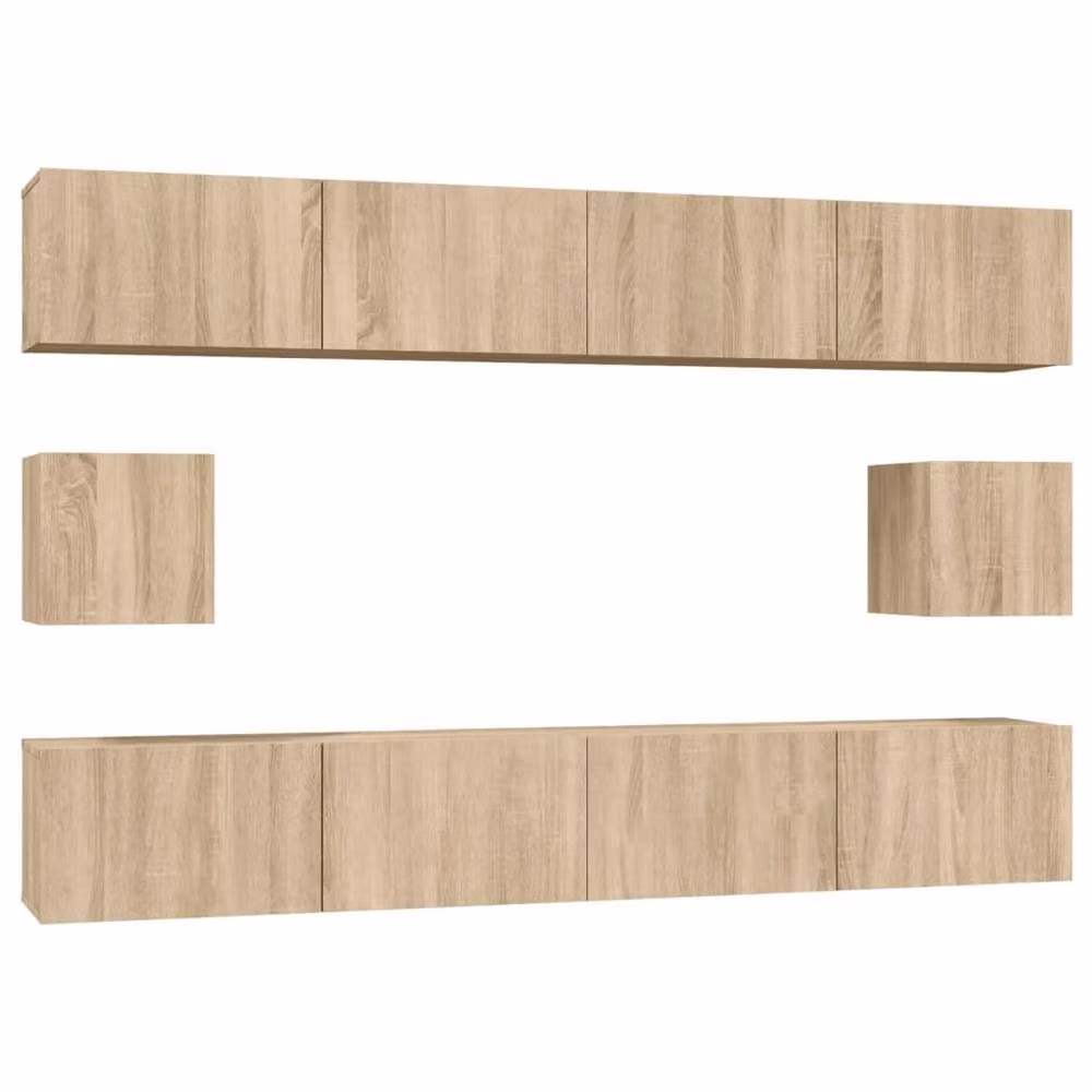 Berkfield Home Classic 6 Piece TV Cabinet Set in Light Oak Sonoma Oak Engineered Wood – 2
