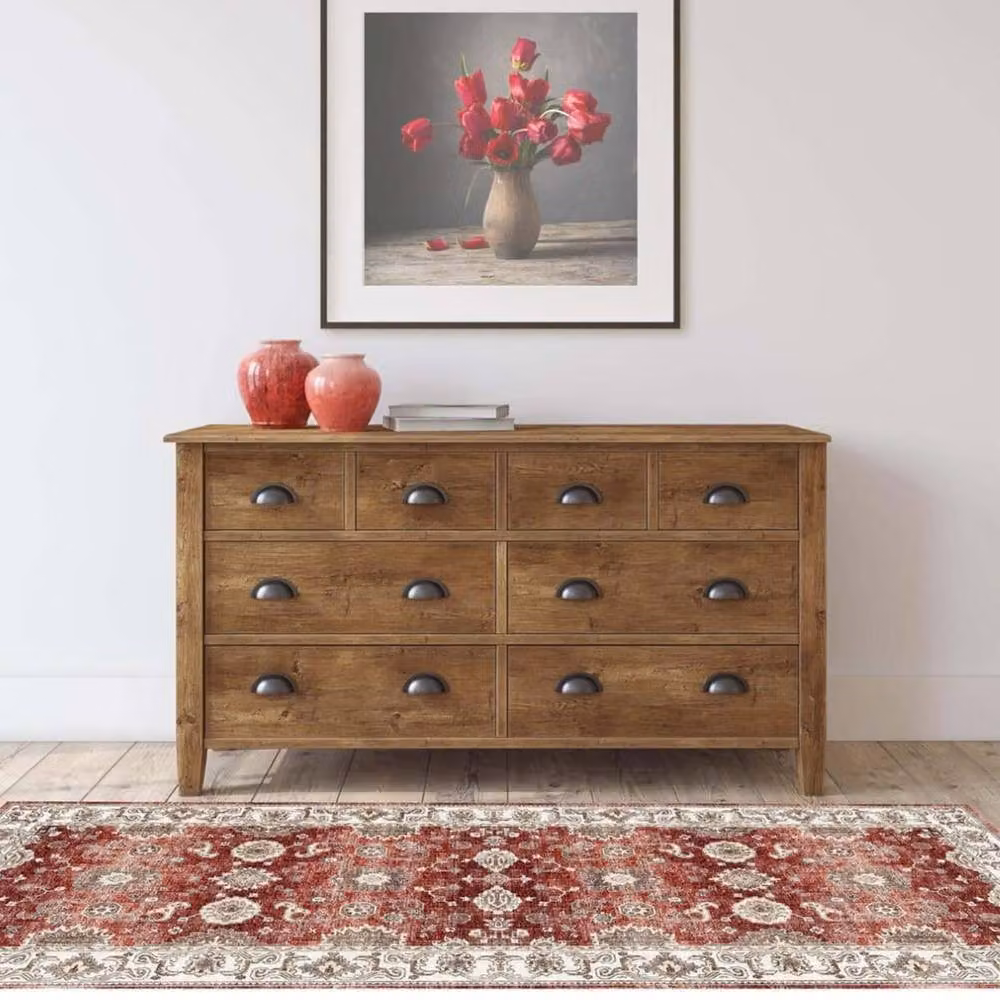 Bruce Starke Silk Road Collection Jasru Red Vintage Washable Non-Slip Rug W/D: 180 x 60 cm – 3