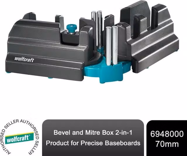 Wolfcraft Bevel and Mitre Box in Black and Grey, 70mm / 42cm