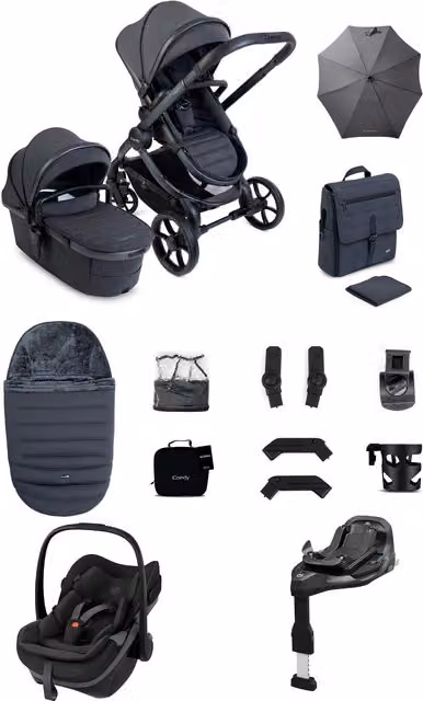 iCandy Peach 8 Complete 4in1 Bundle with Maxi-Cosi Pebble 360 Pro Car Seat and Base in Grey