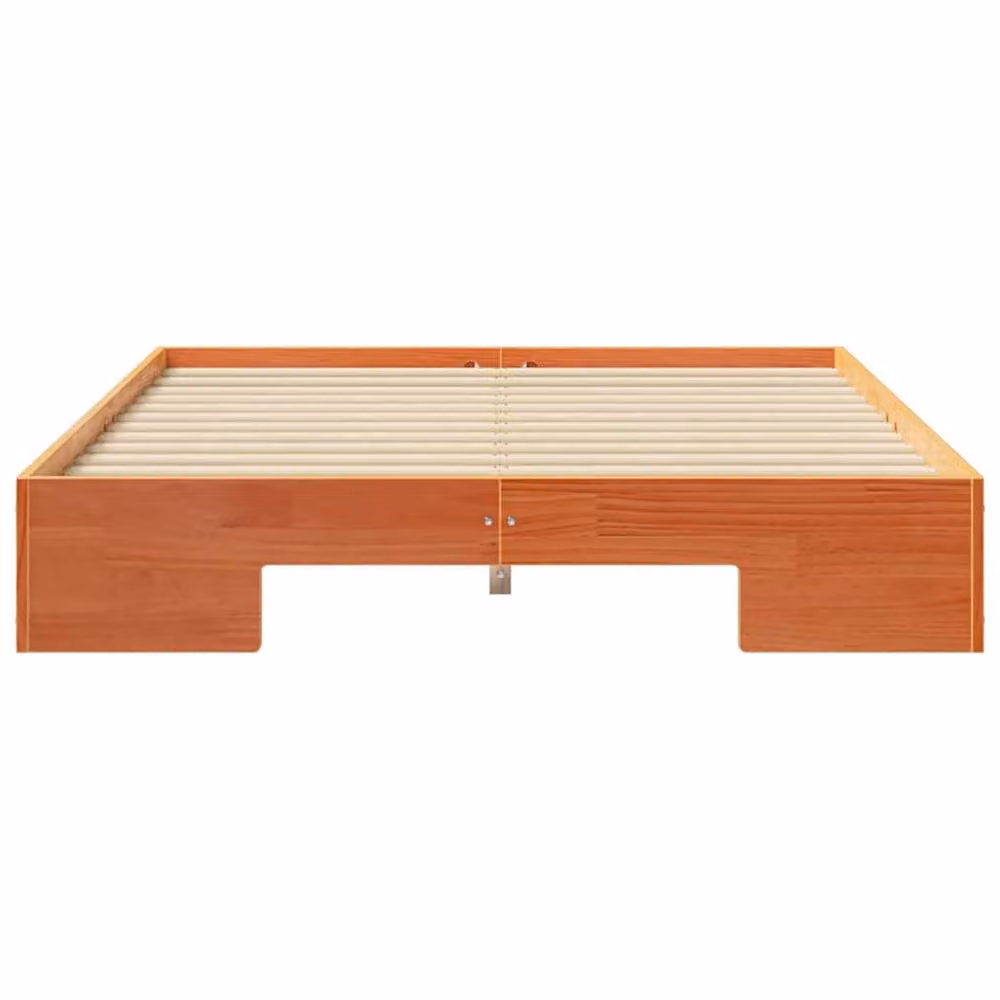 Berkfield Home Floor Bed Frame with Storage in Brown, Solid Pine Wood, W/D/H: 120 x 200 cm – 3