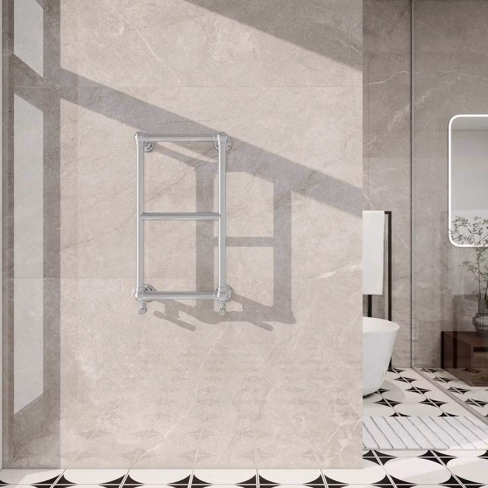 FLAVORA Traditional Bathroom Heated Towel Rail Radiator, Silver, W: 70 cm, H: 40 cm, D: 4 cm – 2