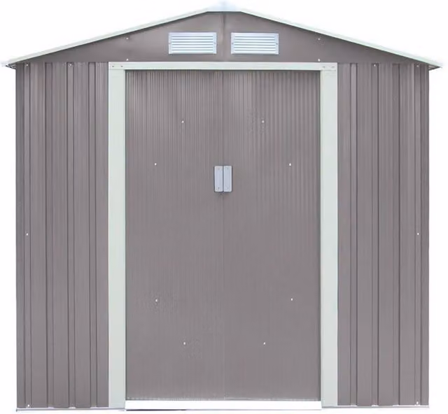 Rowlinson Trentvale Metal Apex Shed in Light Grey, W: 201 cm, D: 121 cm, H: 190 cm – 4