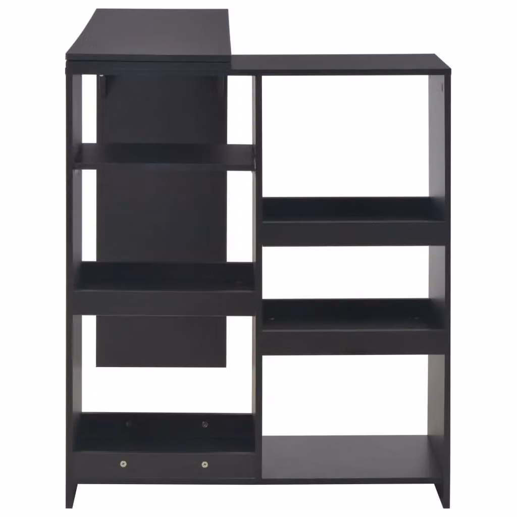 Berkfield Home Bar Table with Moveable Shelf in Black, W: 138 cm, D: 39 cm, H: 110 cm – 4