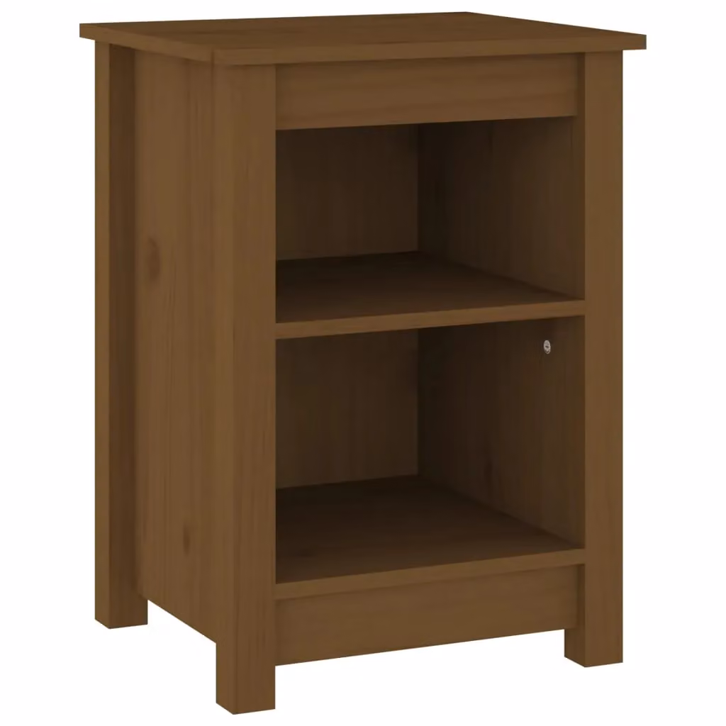 Berkfield Home Honey Brown Solid Wood Pine Bedside Cabinet W/D/H: 40 x 35 x 55 cm – 2