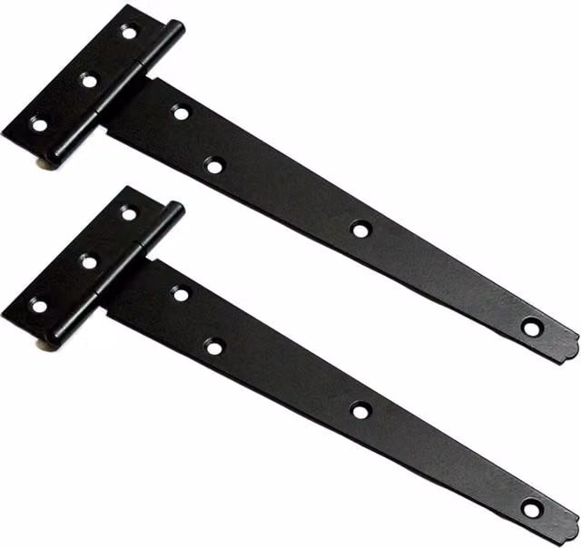 DzinaTee Matt Black Steel Screw-On Butt Hinge, 300mm (1 Pair)