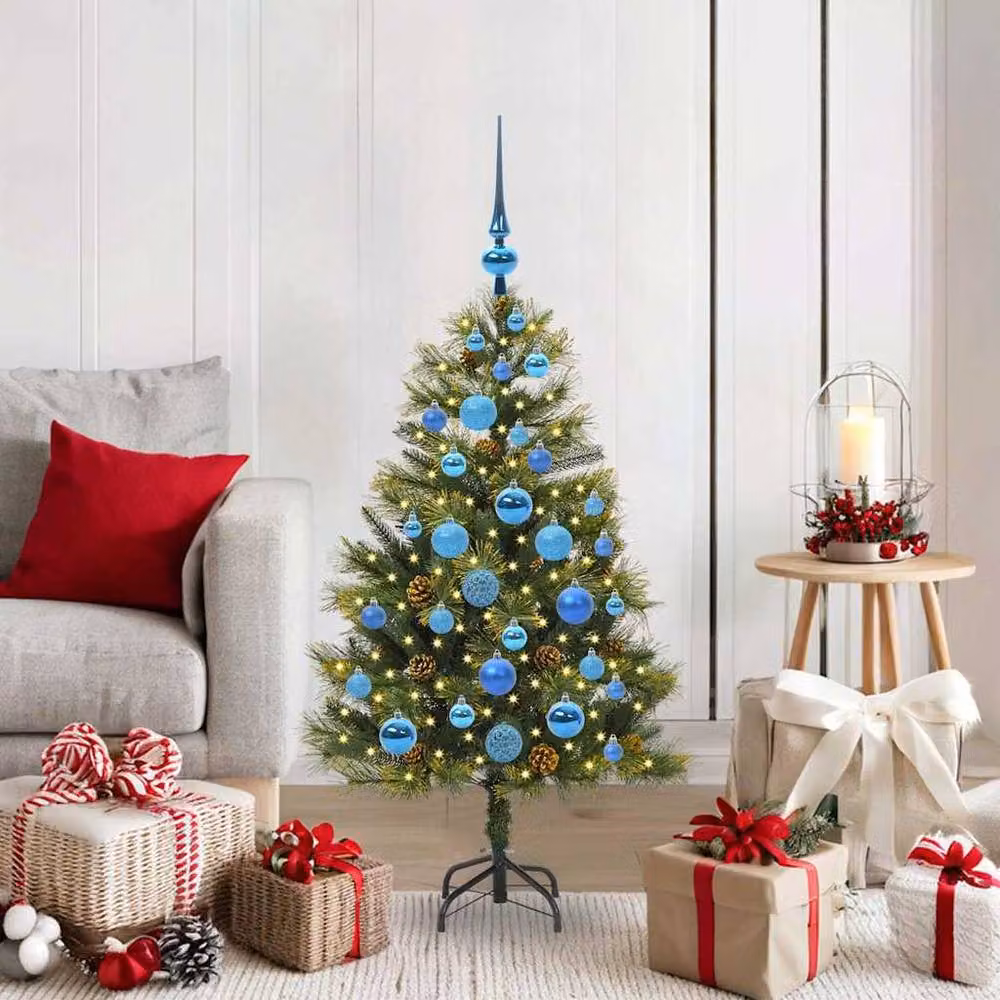Berkfield Home Realistic Artificial Hinged Christmas Tree with Cones, Green, Height: 120 cm – 2