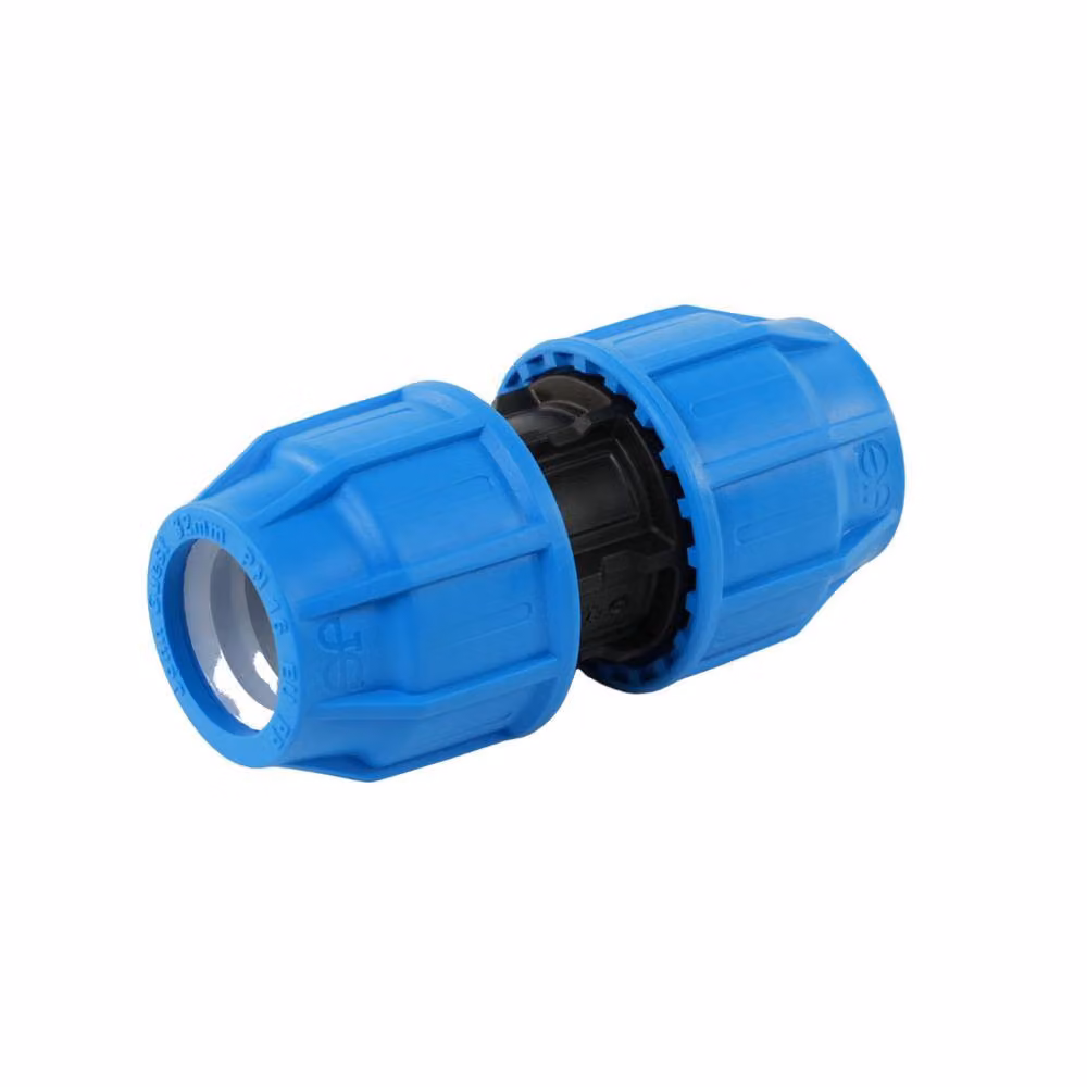 John Guest MDPE Compression Straight Coupling 15mm in Blue – 2