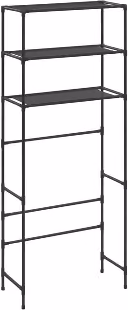 Berkfield Home 3-Tier Metal Storage Rack over Laundry Machine, Black, W/D/H: 69 x 28 x 169 cm – 1