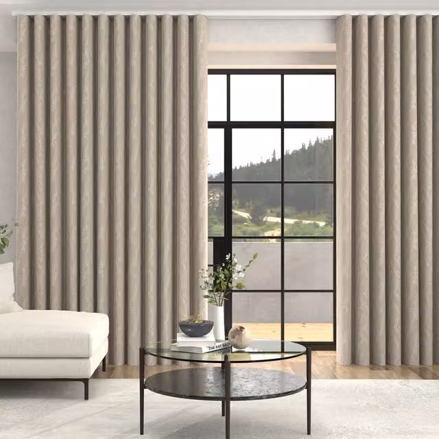 Terrys Grace Jacquard Floral Made To Measure Blackout Curtains in Beige Linen Style