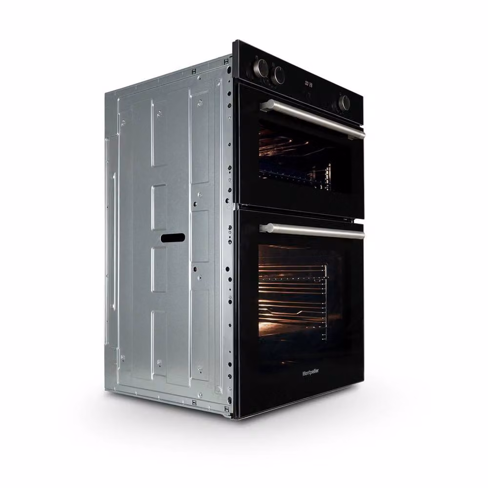 Montpellier MBIDO90 Black Built-in Double Electric Ovens, W/H/D: 60 x 59.5 x 55 cm, A/A Energy Rating – 2