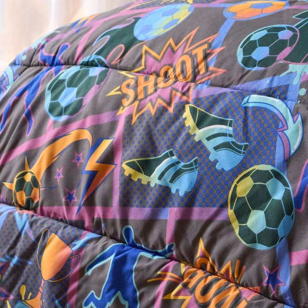 OHS Kids Comic Football 10.5 Tog Duvet Set and Pillowcase, Single, Multicolour – 2