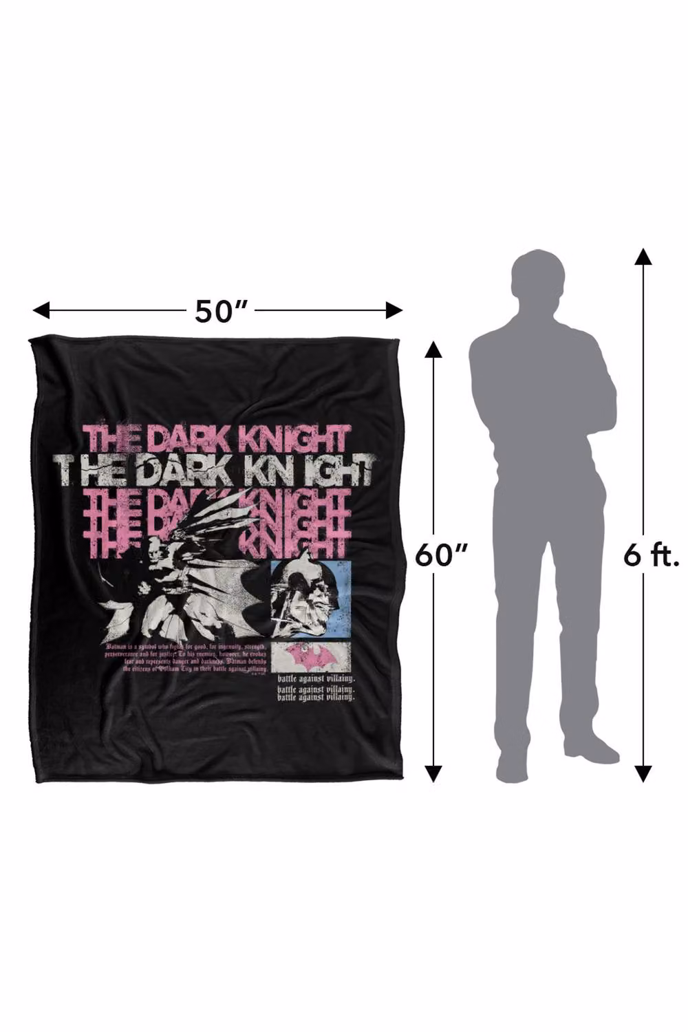 Warner Bros. Batman The Dark Knight Super Soft Fleece Throw Blanket, Multicolour, W/D/H: 91 x 147 cm – 8