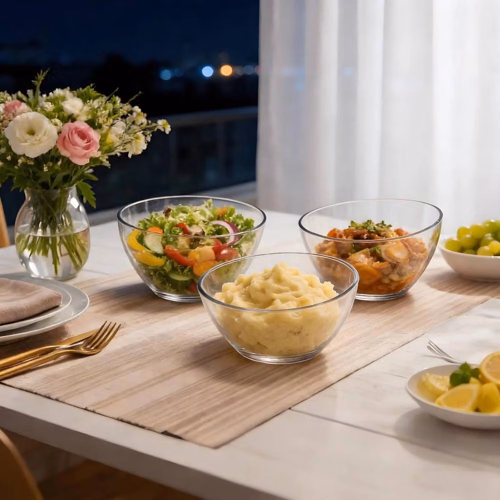 PAWNORA 3 Pack of Clear Angled Acrylic Plastic Bowls – 2