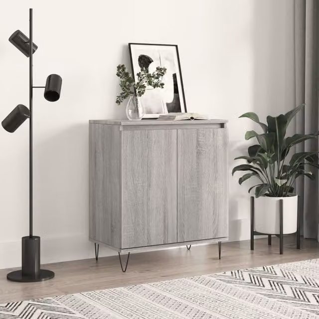 Berkfield Home Grey Sonoma Sideboard in Engineered Wood, W: 60 cm, D: 35 cm, H: 70 cm
