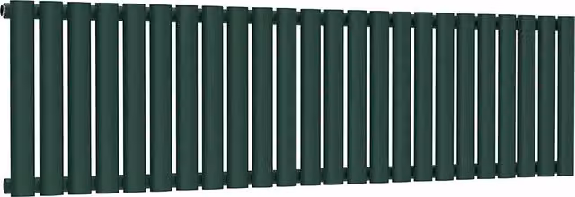 Lux Heat Oval Horizontal Steel Radiator in Green, W: 144 cm, H: 40 cm