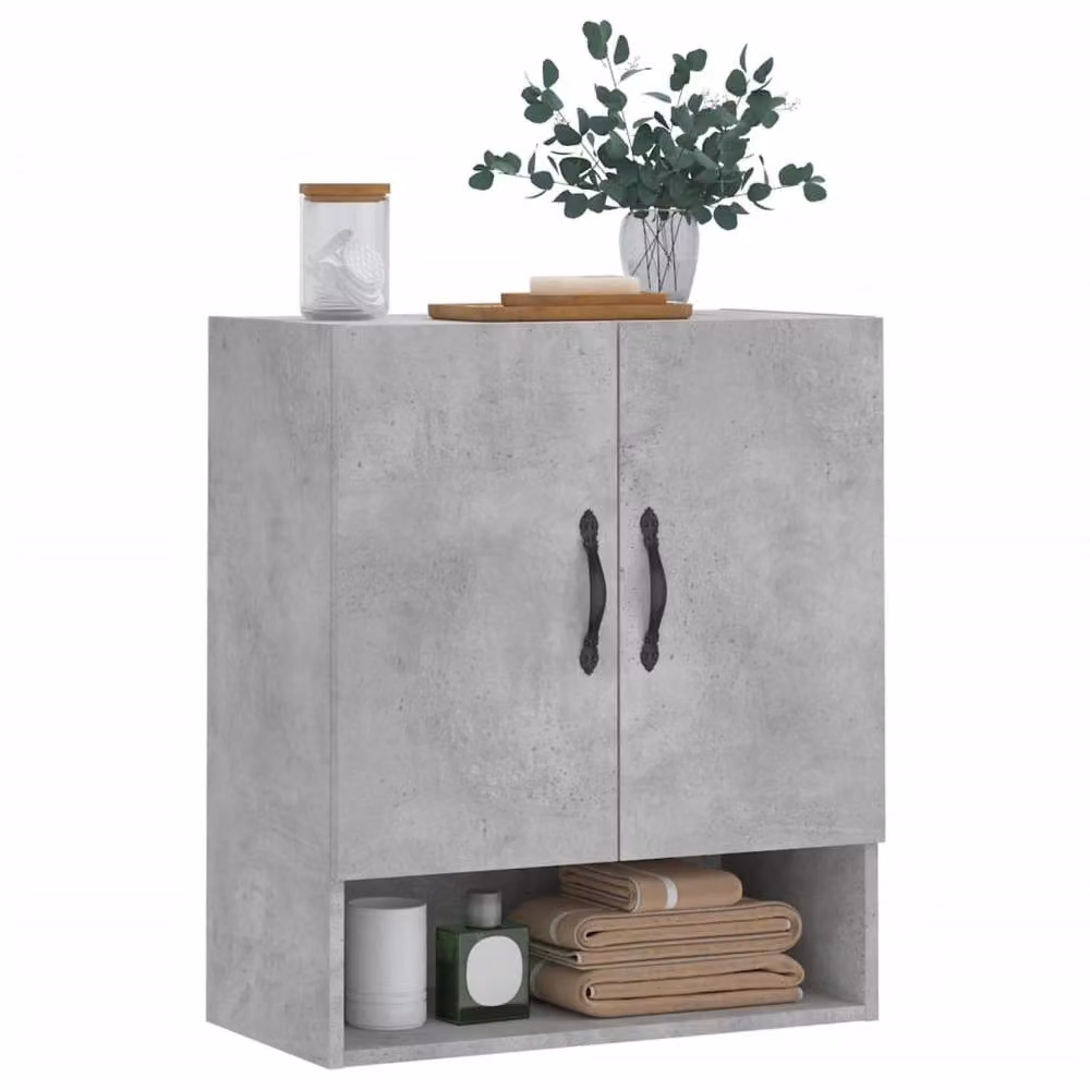 Berkfield Home Wall Mounted Cabinet in Concrete Grey, W: 60 cm, D: 31 cm, H: 70 cm – 2