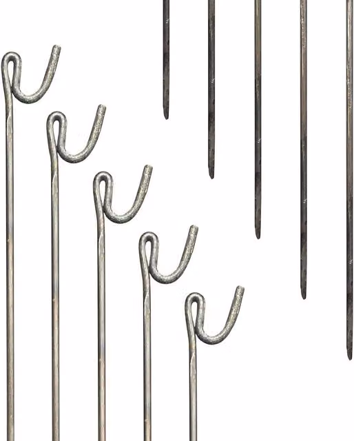 Pegdev 15 Pack Premium Steel Fencing Pins in Silver, H 125 cm x W 1 cm – 1