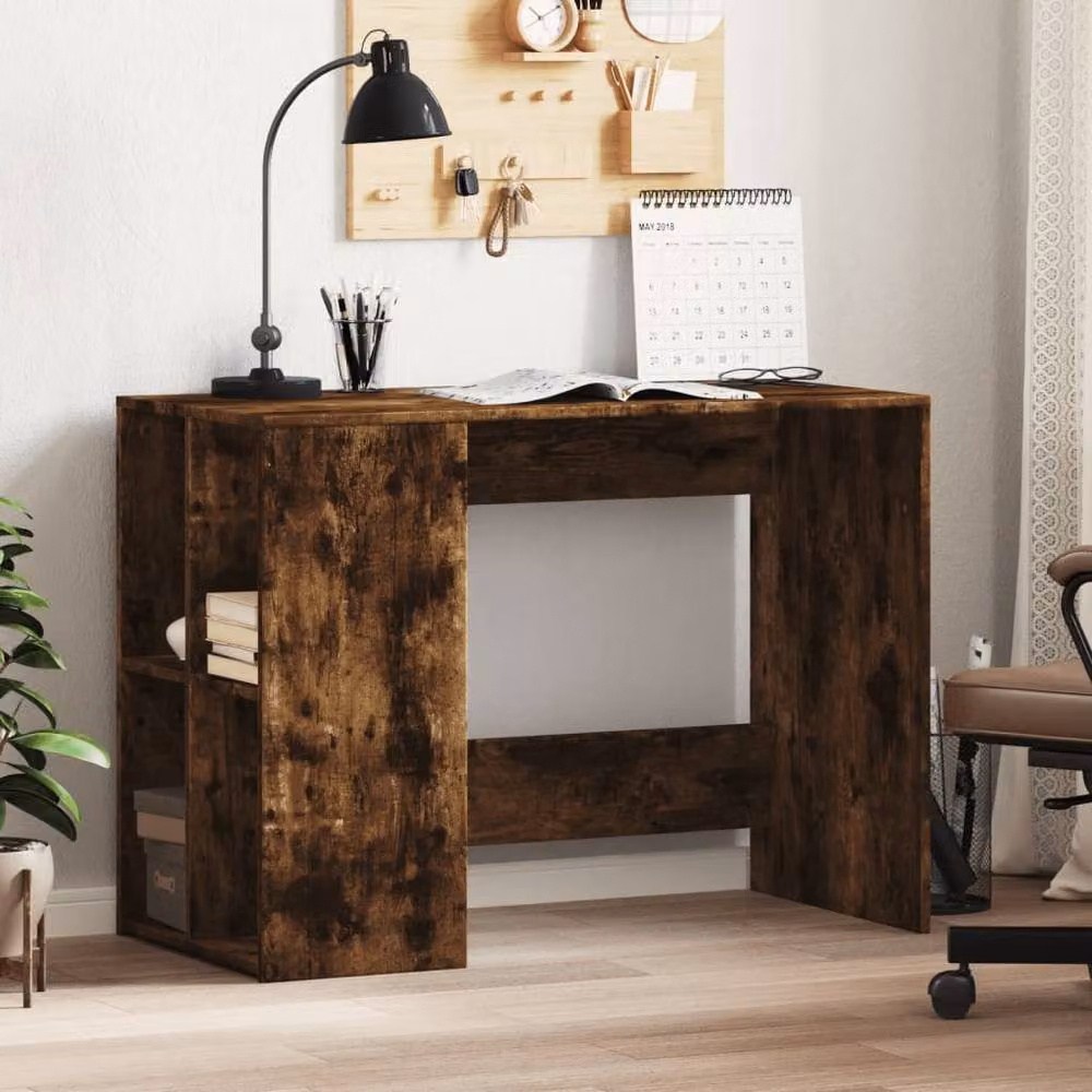 Berkfield Home Writing Desk in Smoked Oak Brown, W/D/H: 102 x 50 x 75 cm – 2