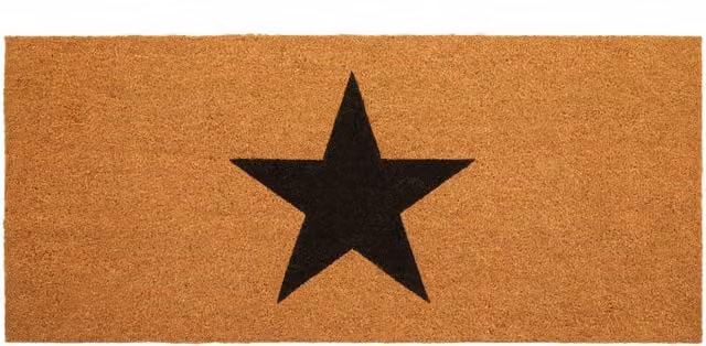 Interiors by Premier Custom Shape Star Doormat in Black and Brown with Coir and PVC Non-Slip Base