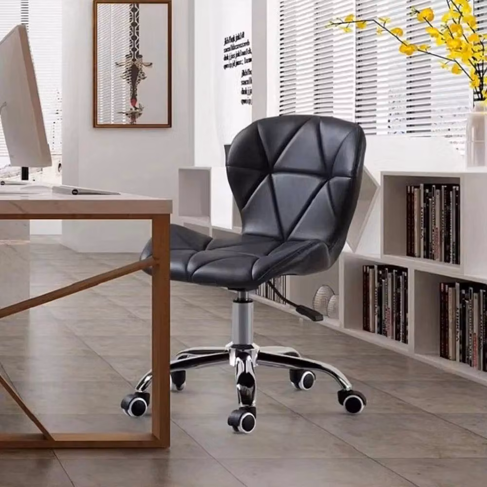 Kelvenix Black Synthetic Leather Swivel Task Chair for Home Office and Dining Room – 4