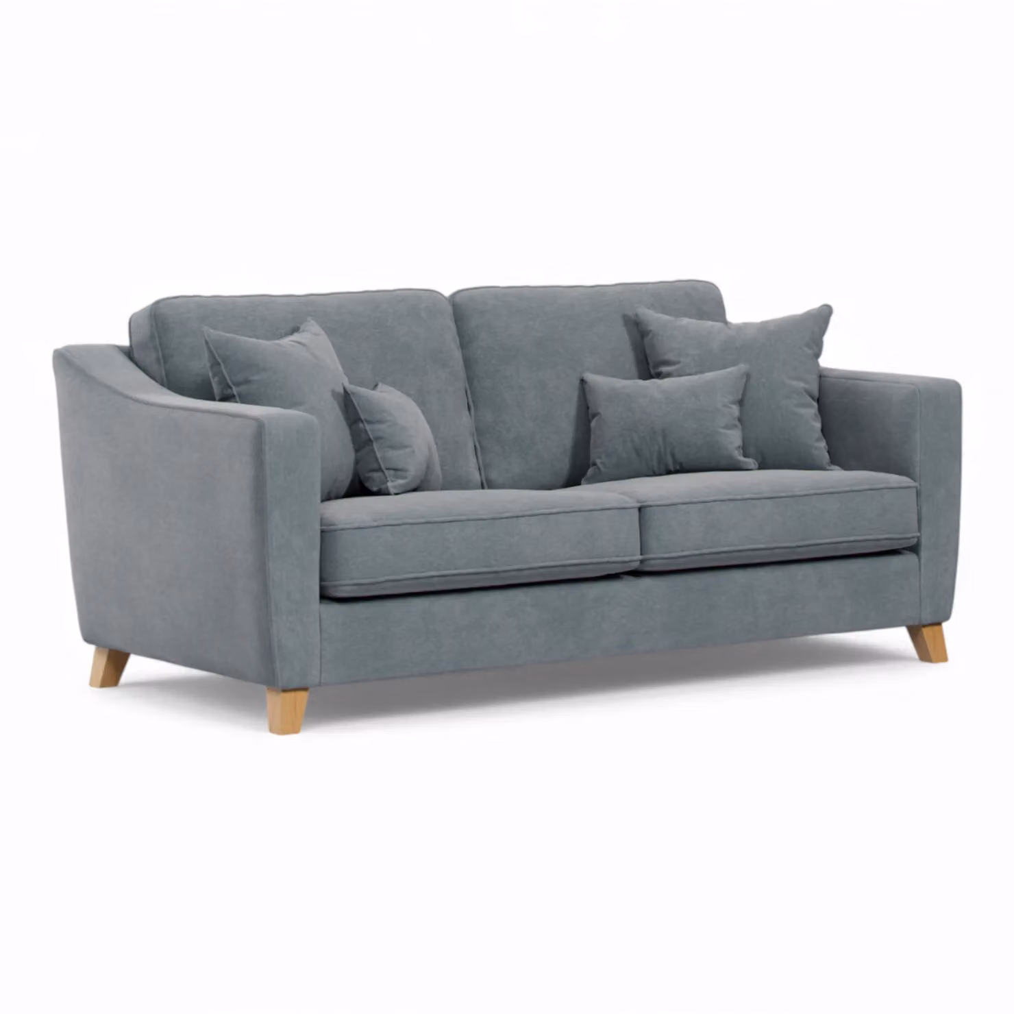 The Great Sofa Company Jackson 3 Seater Blue Chenille Fabric Sofa with Scatter Cushions – 2
