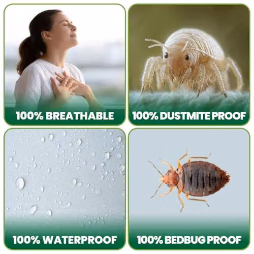 GC GAVENO CAVAILIA Waterproof King Size Mattress Encasement Protector in White, W/D/H: 180 x 200 x 30 cm – 5