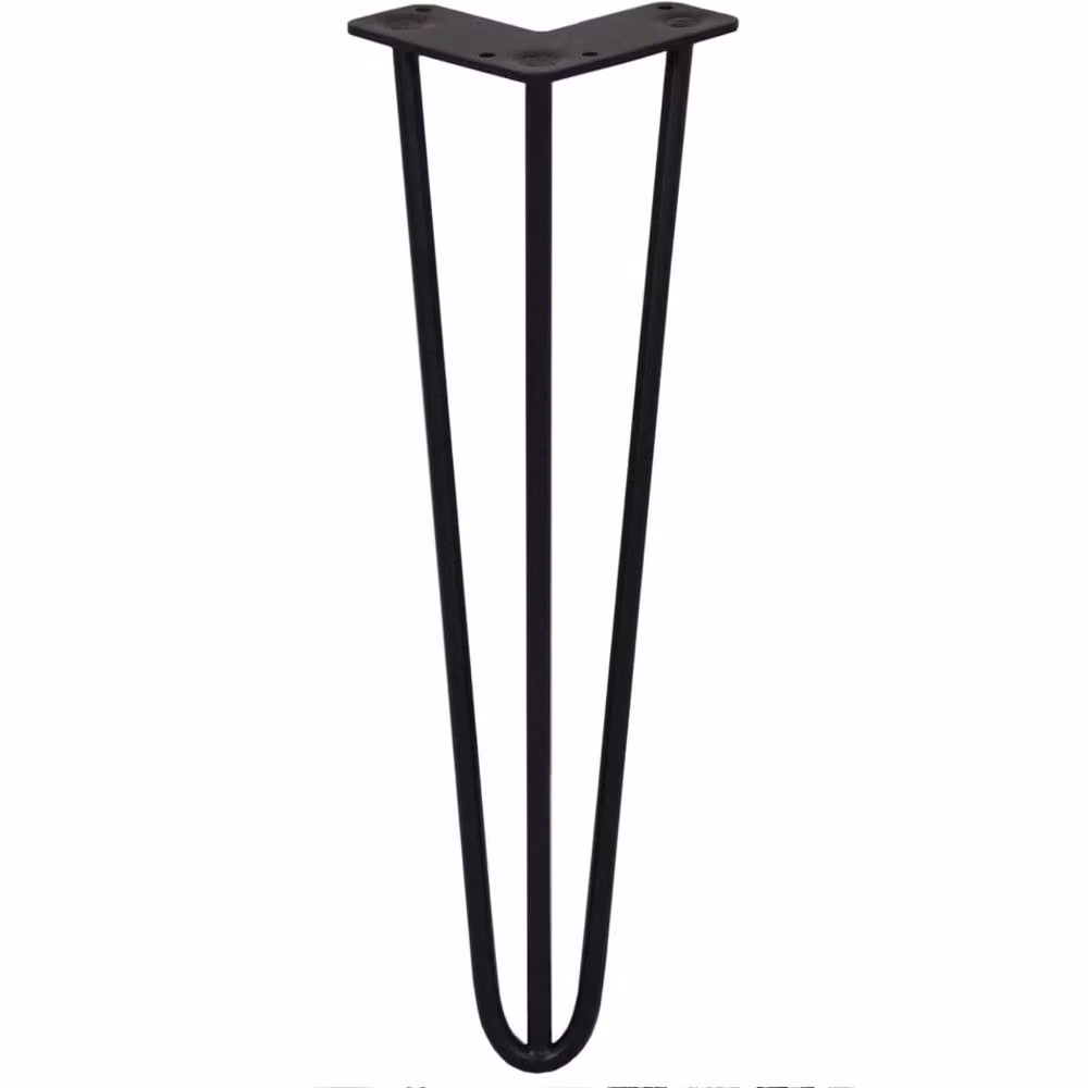 VOGREX 4-Piece Black Steel Hairpin Legs for Coffee or Dining Benches, Height: 400 mm – 2
