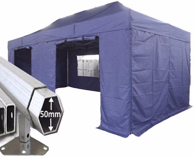 Extreme 50 Instant Shelter Pop Up Gazebo by Crocodile Trading Ltd, Navy Blue, W: 4.5 m, D: 3 m, H: 1.9 m