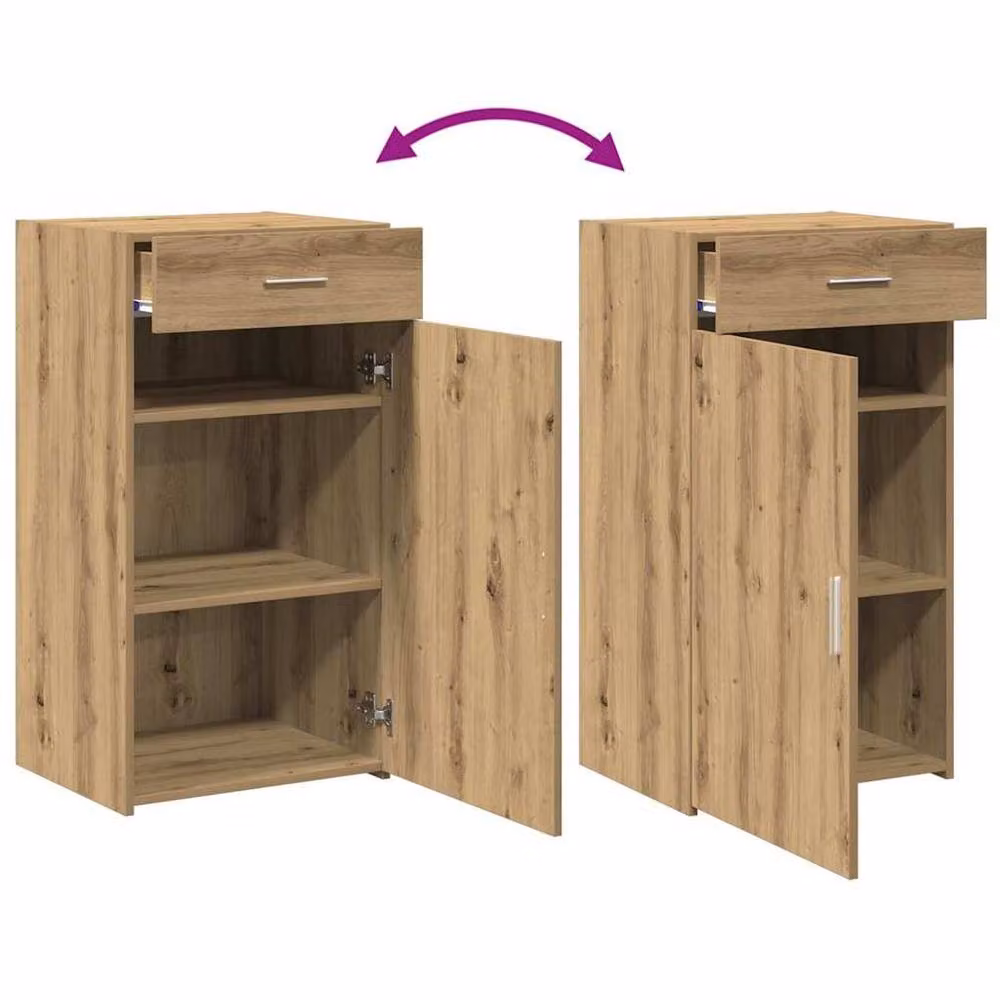Berkfield Home Artisan Oak Sideboard in Brown, W/D/H: 93 x 42.5 x 30 cm – 4