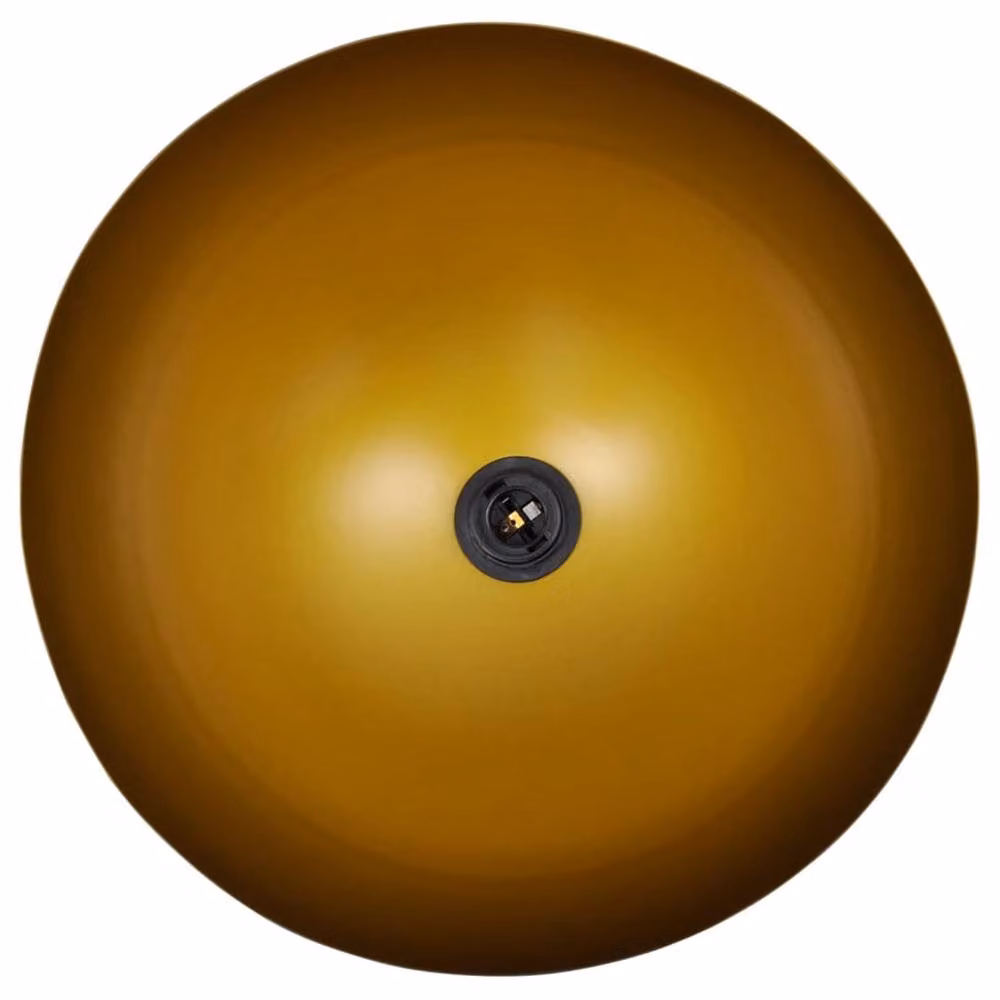 Berkfield Home Modern Metal Dome Ceiling Lamp Set of 2 in Black and Gold/Brass, Height-adjustable – 8