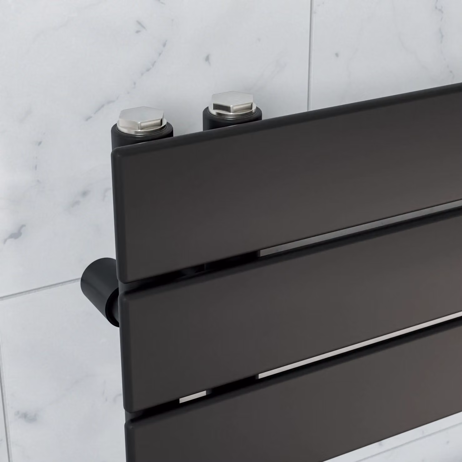 Agadon Panio Up Designer Panel Towel Radiator in Black, H 119.5 cm x W 60 cm – 3